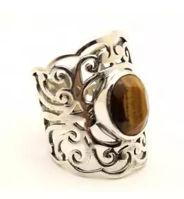 bague argent oeil de tigre