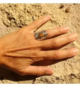 bague argent oeil de tigre