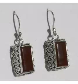 boucles d'oreilles argent cornaline