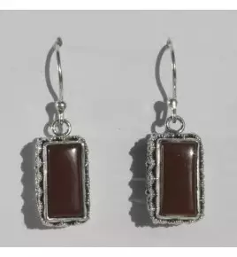 boucles d'oreilles argent cornaline