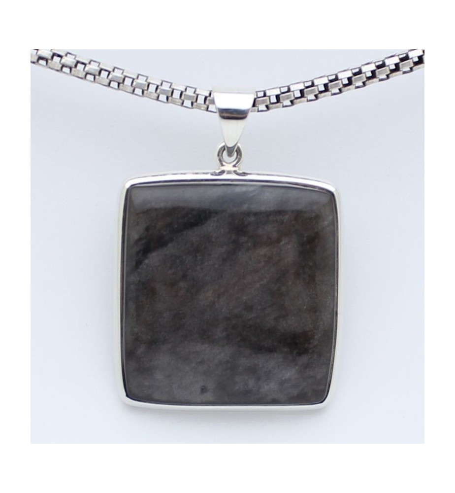 Pendentif argent obsidienne Pendentif argent obsidienne