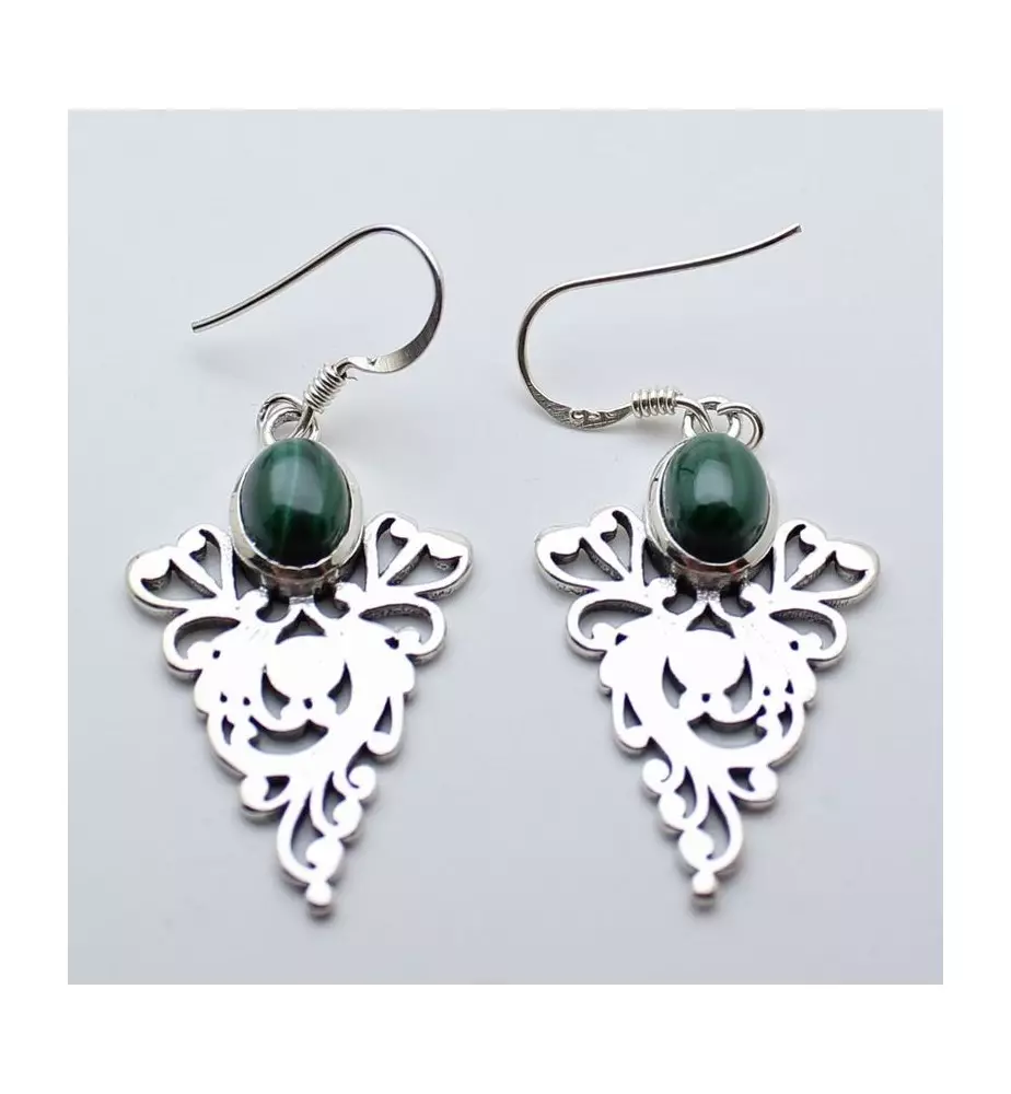 boucles doreilles argent malachite boucles doreilles argent malachite