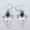 boucles doreilles argent malachite
