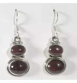 boucles d'oreilles argent grenat