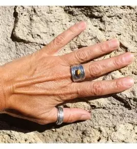 bague argent oeil de tigre