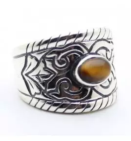 bague argent oeil de tigre