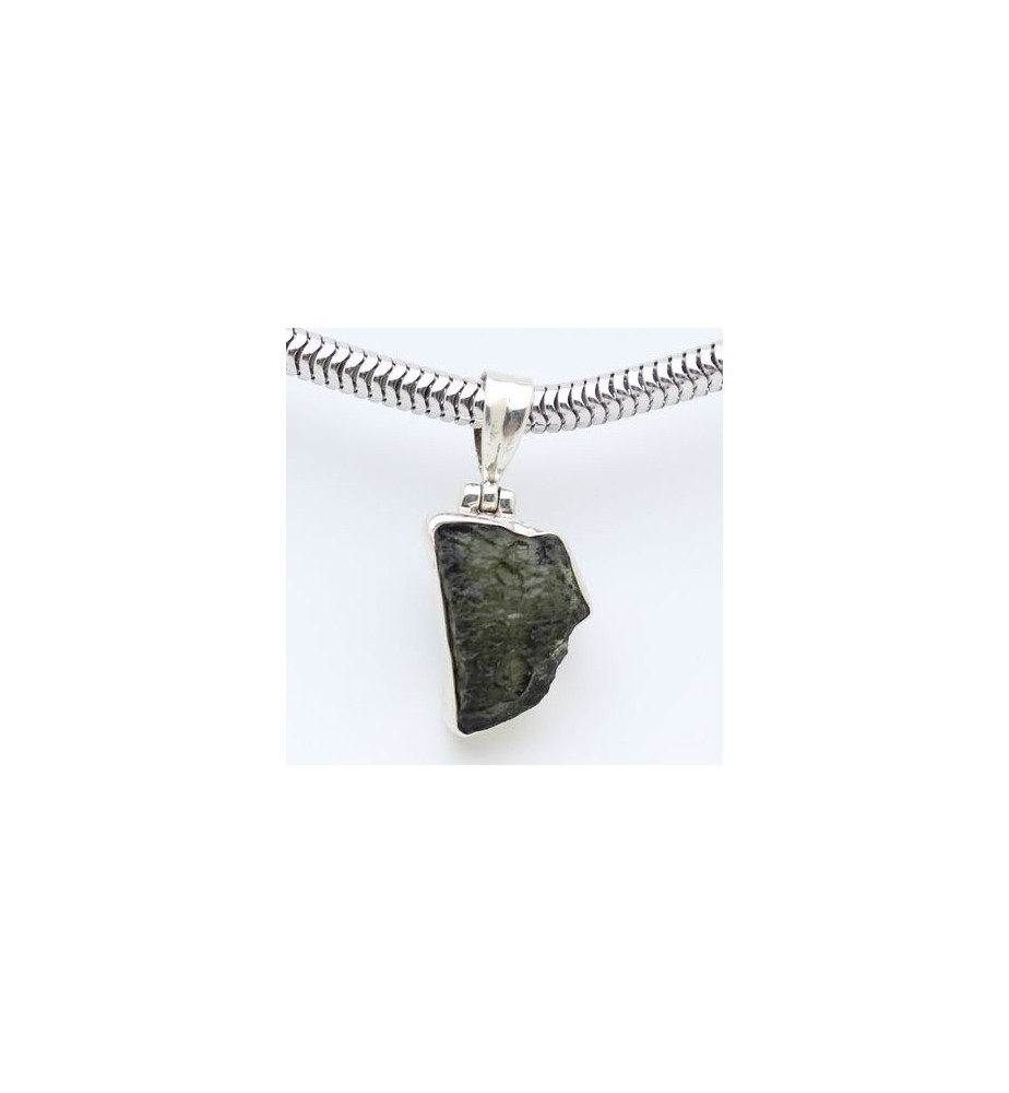 pendentif argent et moldavite pendentif argent et moldavite