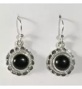 boucles d'oreilles onyx et argent