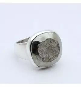 bague argent 925 et pyrite