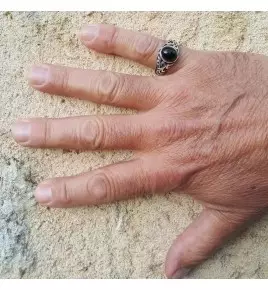 bague argent onyx homme