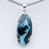 pendentif argent et azurite