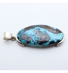 pendentif azurite et argent