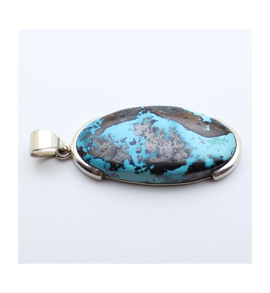 pendentif azurite et argent