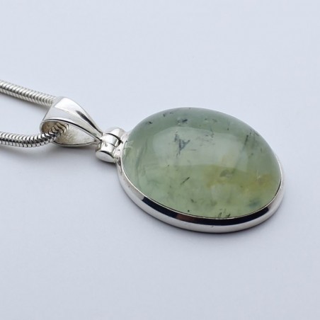 Collier avec pendentif préhnite, pendentif en argent sterling 925, pendentif avec pierres précieuses, pendentif fait main, pendentif bohème, pendentif délicat, pendentif minimaliste - France