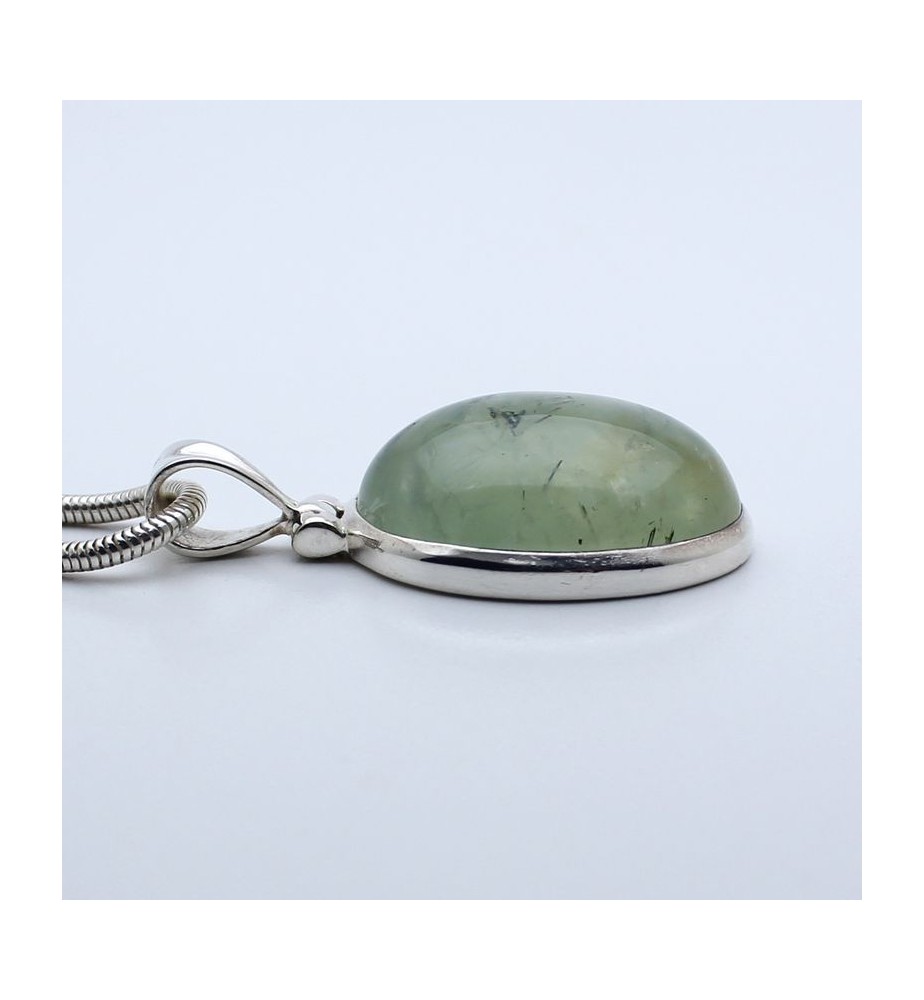 pendentif argent prehnite