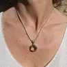 pendentif argent et pierre verte