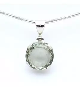 pendentif argent et prasiolite