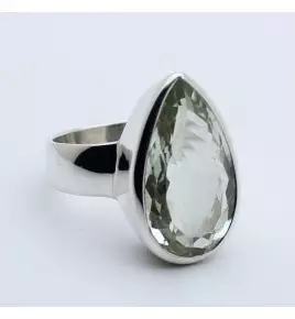 bague argent et prasiolite