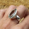 bague argent et pierre verte