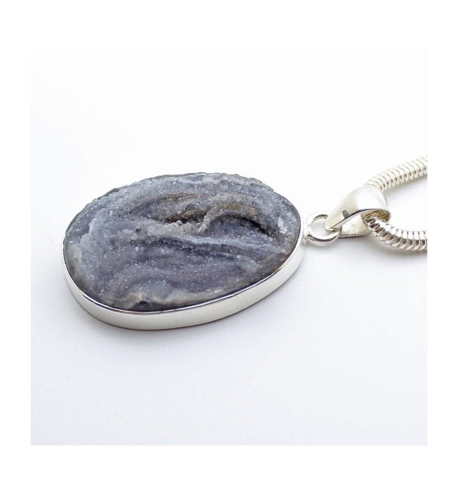 pendentif argent et pierre