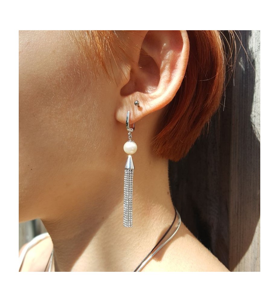 boucles d'oreilles argent rhodié