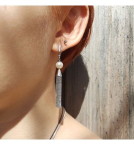 pendants d'oreilles argent 925 rhodié