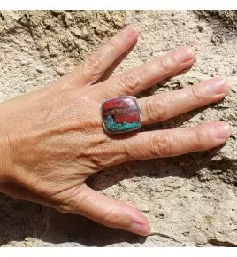 bague argent chrysocolle
