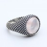 bague argent et quartz rose