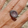 bague argent quartz rose