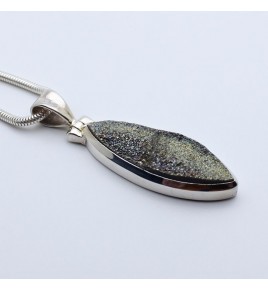 pendentif argent 925 et pyrite brute