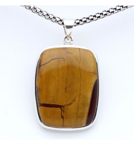 pendentif argent et jaspe mokaïte