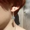 boucles d'oreilles argent et pierre jaune