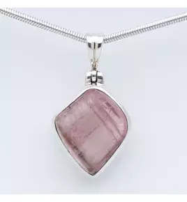 pendentif argent 925 et tourmaline rose