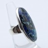 bague argent et azurite
