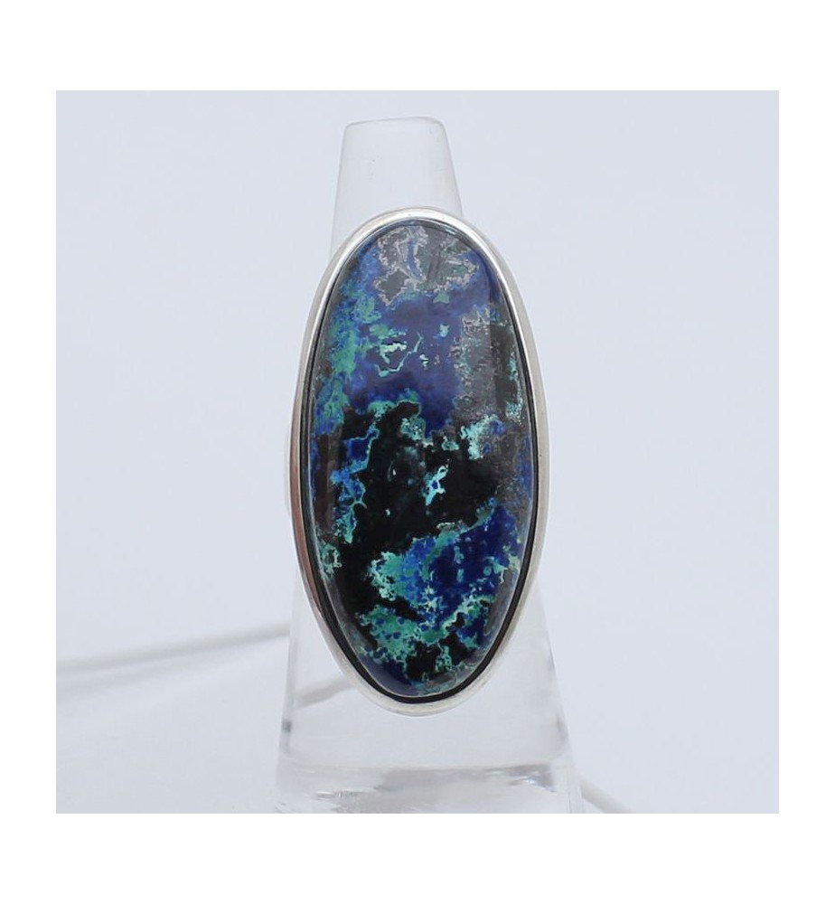 bague argent et pierre bleue