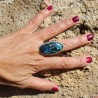 bague argent 925 et azurite