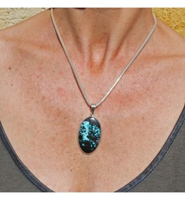 pendentif argent 925 et azurite