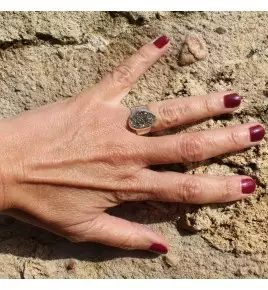 bague argent et pyrite