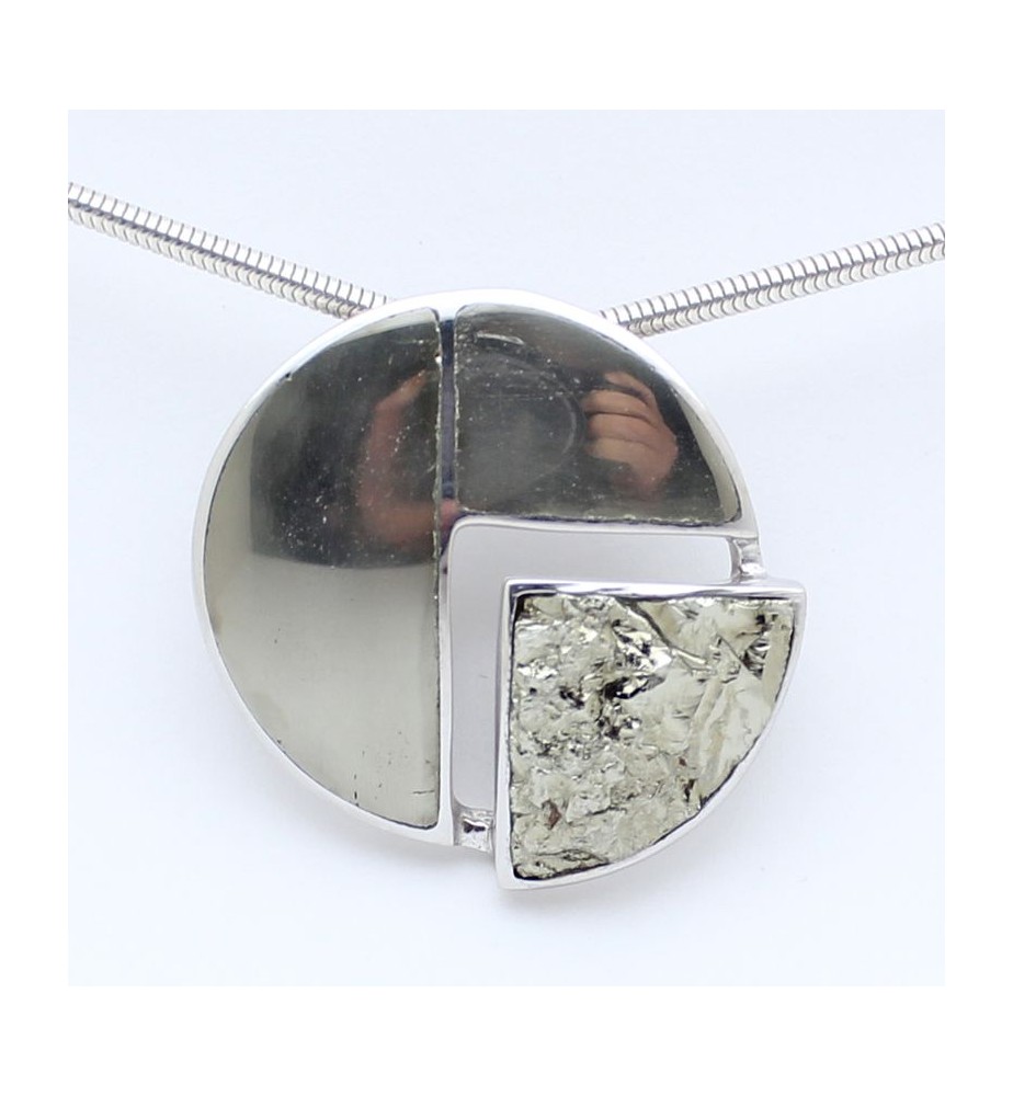 pendentif argent et pyrite pendentif argent et pyrite