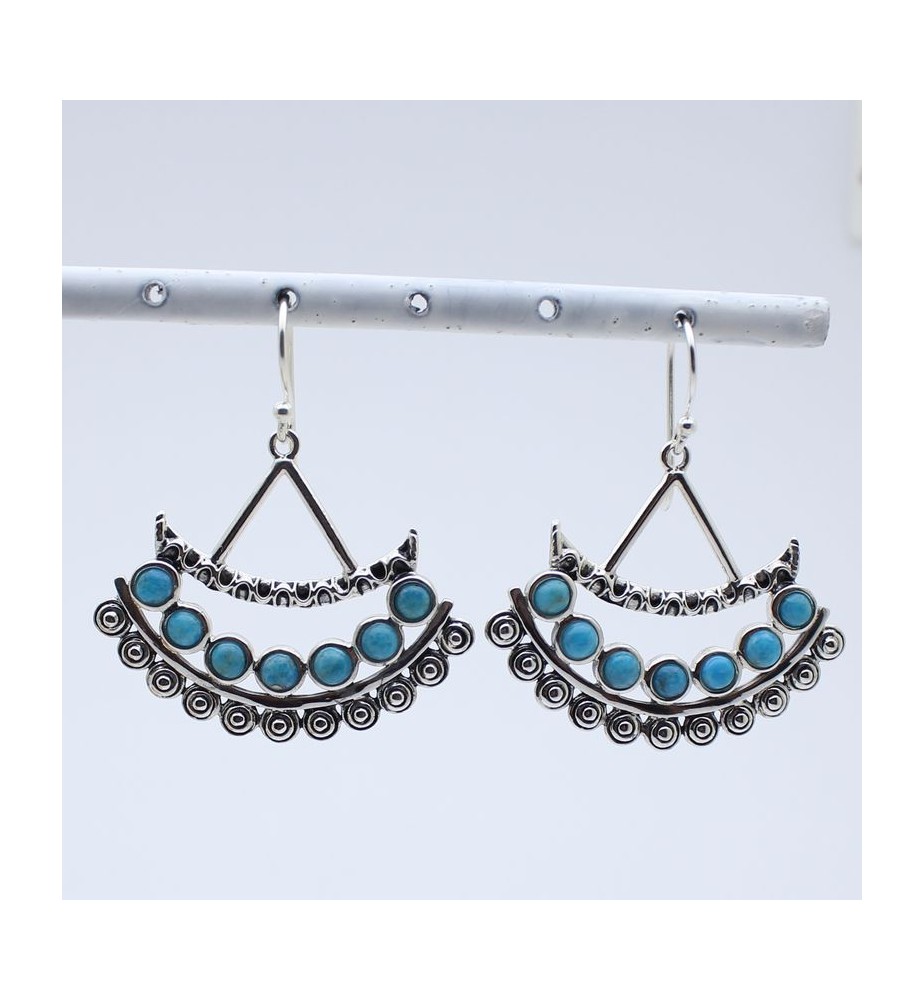 boucles d'oreilles argent et turquoise boucles d'oreilles argent et turquoise