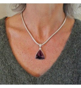pendentif argent et améthyste