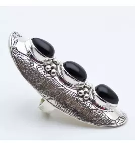 bague argent et onyx