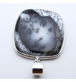 pendentif argent et agate