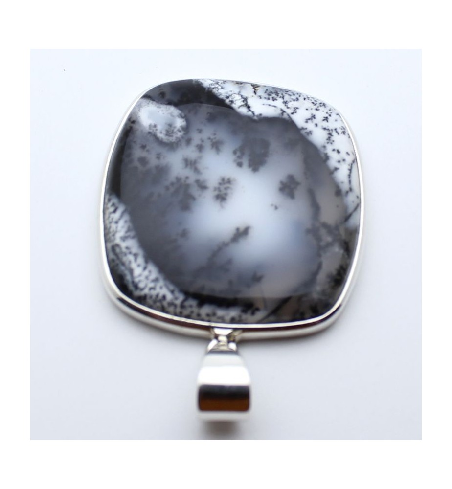 pendentif argent et agate