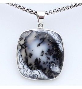 pendentif argent et agate dendritique