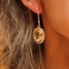 boucles d'oreilles argent et pierres jaunes