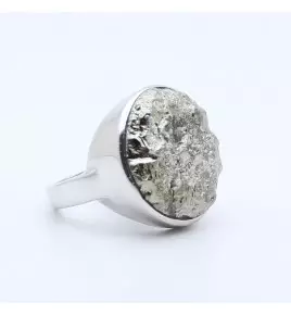 bague argent et pyrite