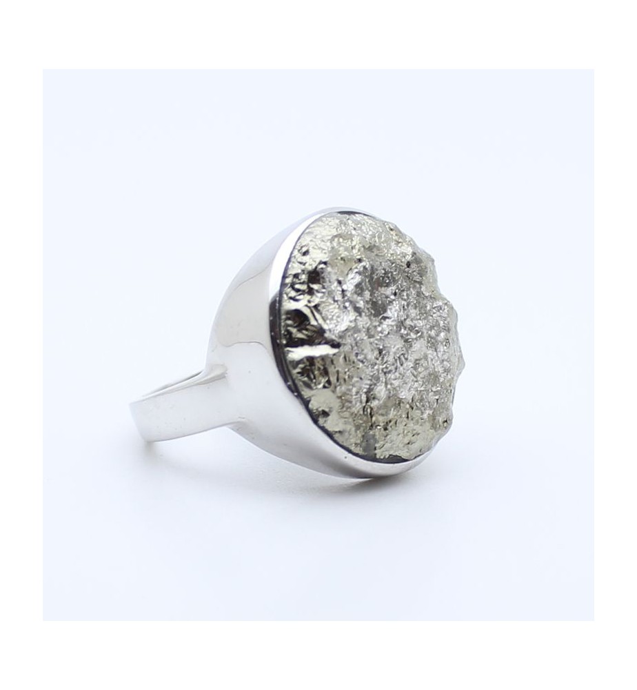 bague argent et pyrite