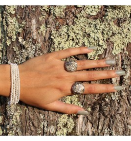 bague argent 925 et pyrite