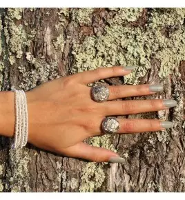 bague argent et pyrite